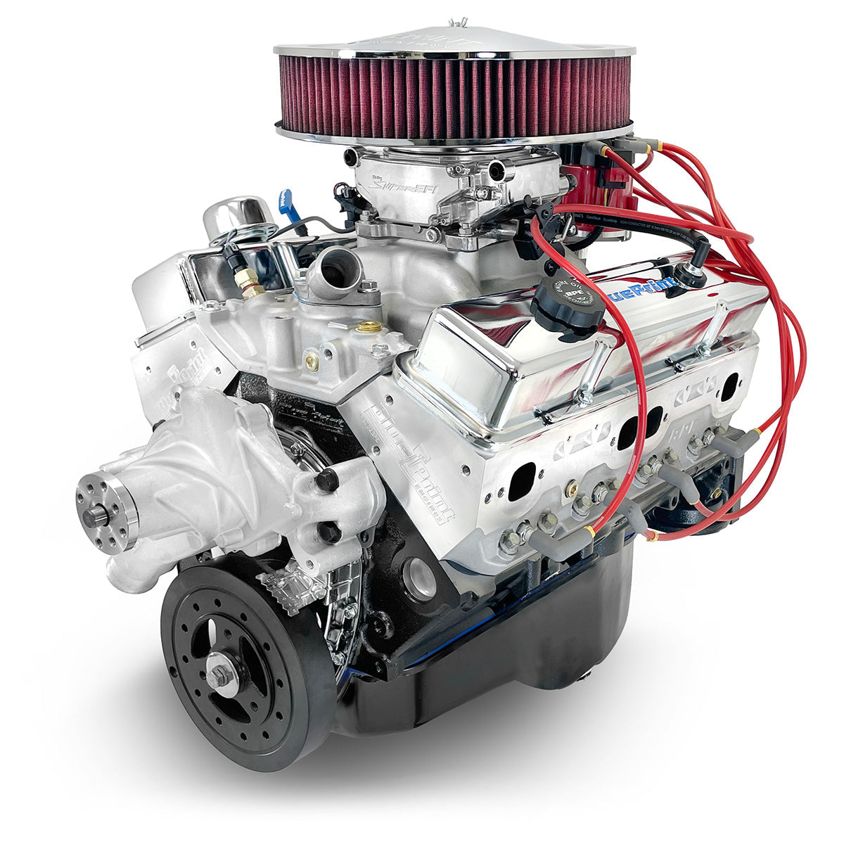 New BluePrint Small Block GM 383 c.i. drop in ready Crate Engine - dressed longblock w/ EFI - BP38318CTFD